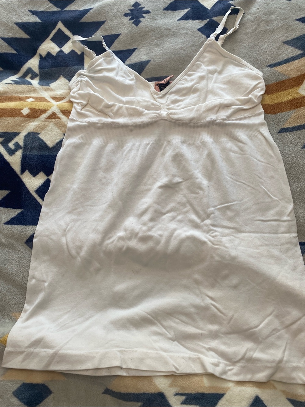 Expressions White Stretch Cotton Chemise with Adjustable Straps